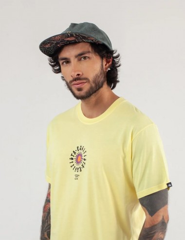 Pacifista Men's Regular Fit Yellow T-Shirt