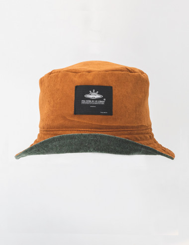 Fisher Hat duplex Chocolate + Green Unisex