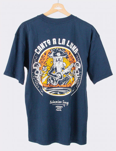 Canto a la luna Oversize Men Blue Navy T-shirt