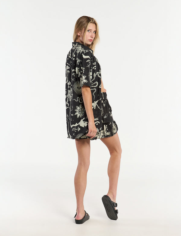 Regular Fit Chacras Shirt Black + Ecru Women's