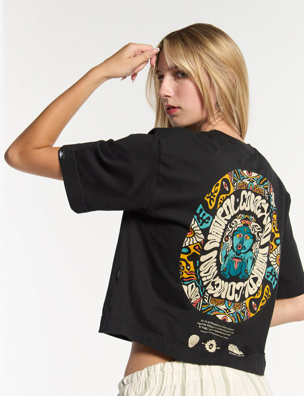 Women's Black Woody Oversize T-Shirt