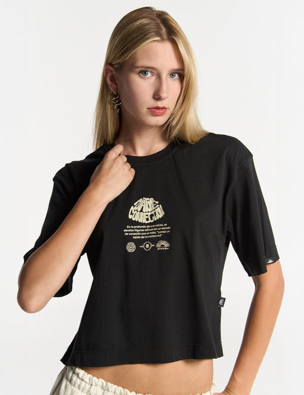 Women's Black Woody Oversize T-Shirt