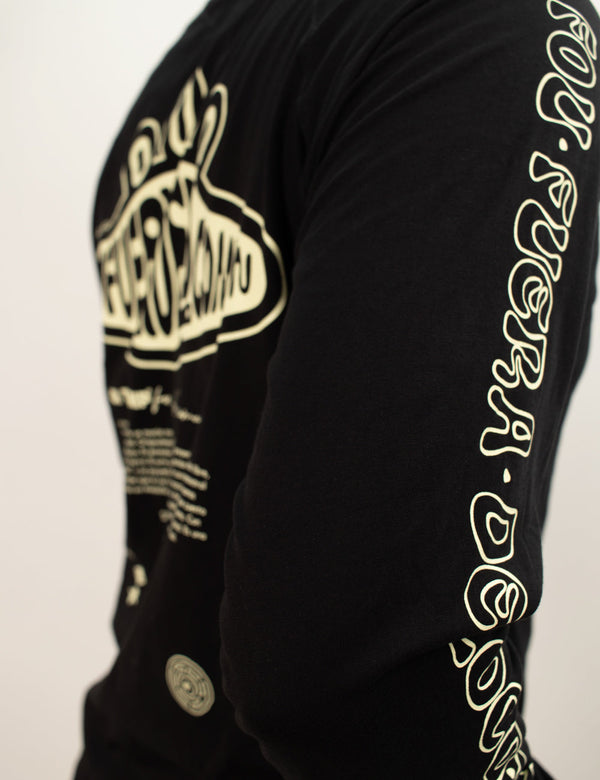 On The Trip Black Regular Fit Long-Sleeve Tee Men's – FOU