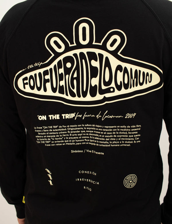 On The Trip Black Regular Fit Long-Sleeve Tee Men's – FOU