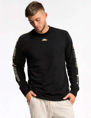 On The Trip Black Regular Fit Long-Sleeve Tee Men's – FOU