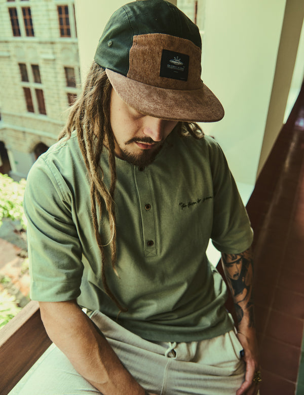 Men's Short Sleeve Sport Collar T-Shirt Mineral Green