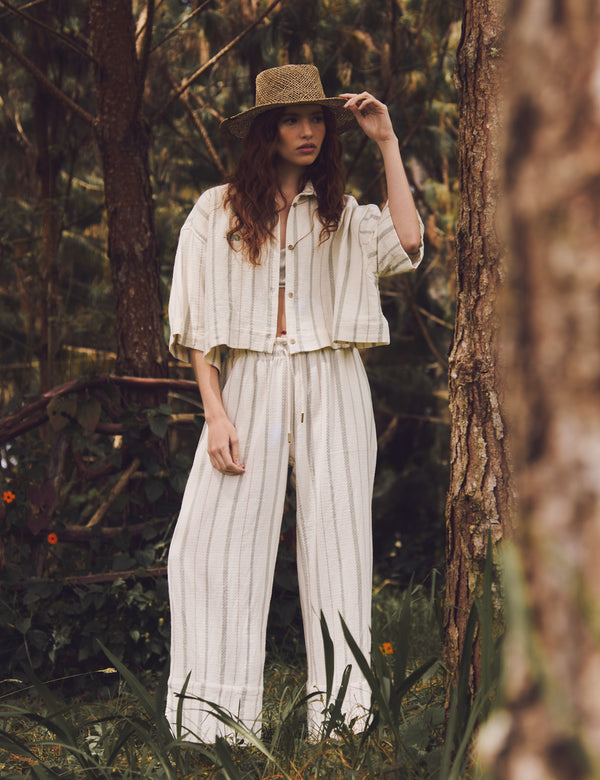 Palazzo Pants Raw Root + Green Women