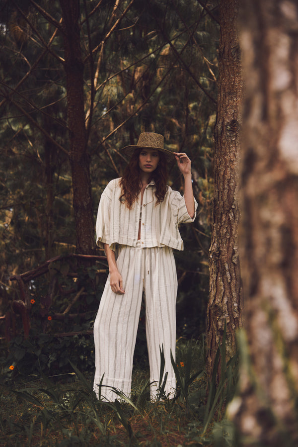 Palazzo Pants Raw Root + Green Women