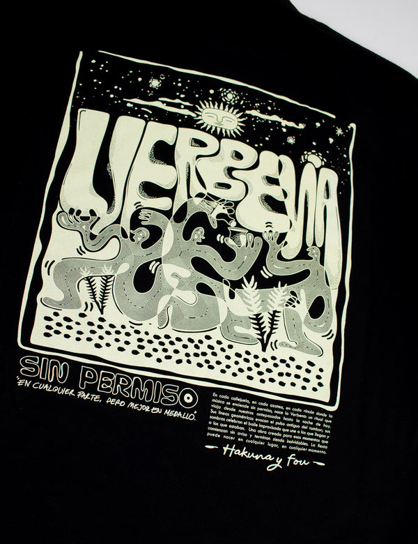 Men's Oversized Verbena Black T-Shirt