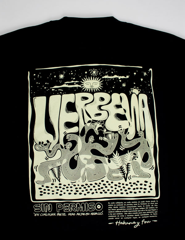 Men's Oversized Verbena Black T-Shirt