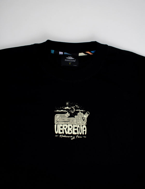 Men's Oversized Verbena Black T-Shirt