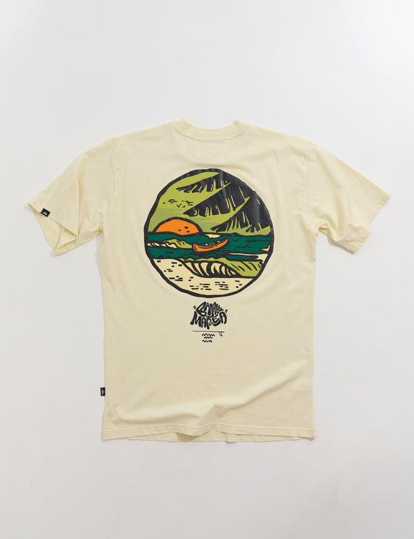 Oversized T-shirt, Low Tide, Pastel Yellow, Men's