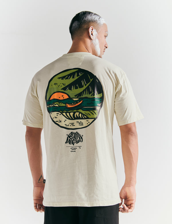 Oversized T-shirt, Low Tide, Pastel Yellow, Men's