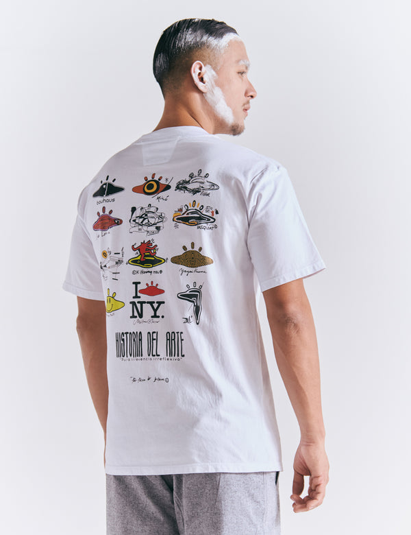 Men's Oversized White Art History T-Shirt