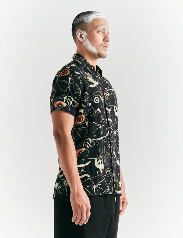 Men's Regular Fit Miro Shirt, Black + Off-White