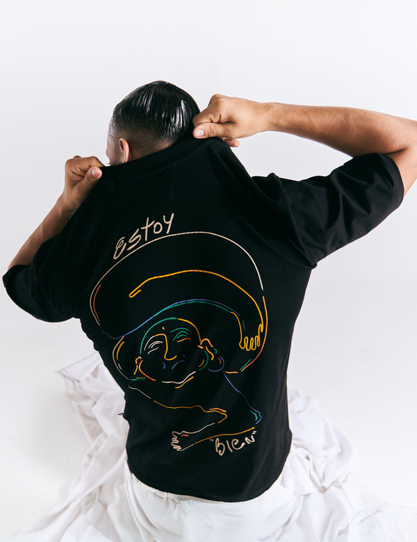 Oversized T-shirt I'm fine black Men's