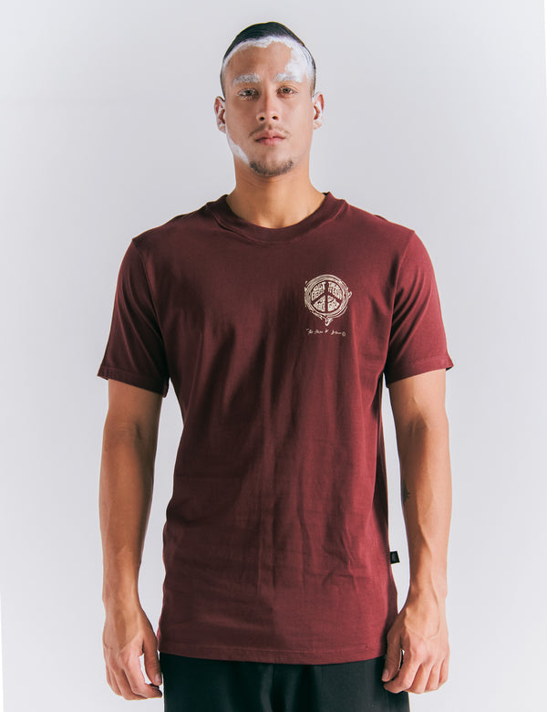 Men's regular fit Melt burgundy t-shirt