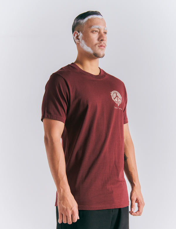 Men's regular fit Melt burgundy t-shirt