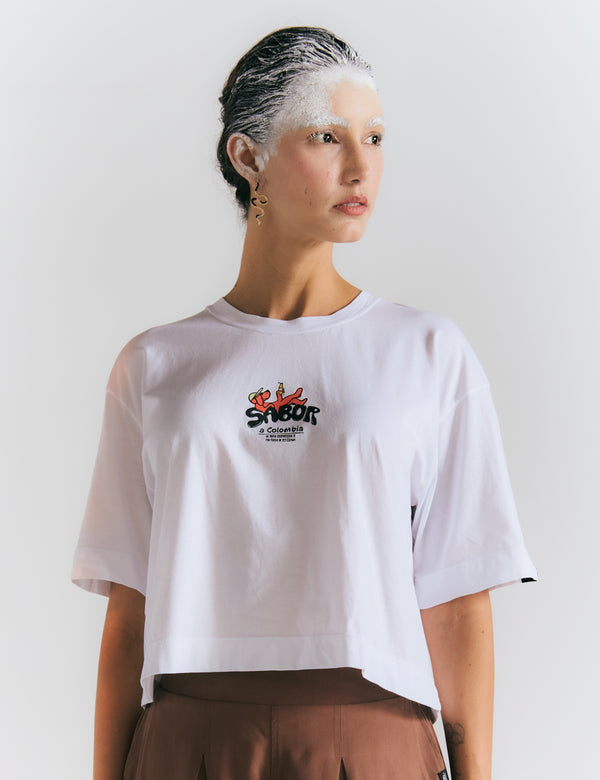 Women's Oversized T-Shirt "Taste of Colombia" White