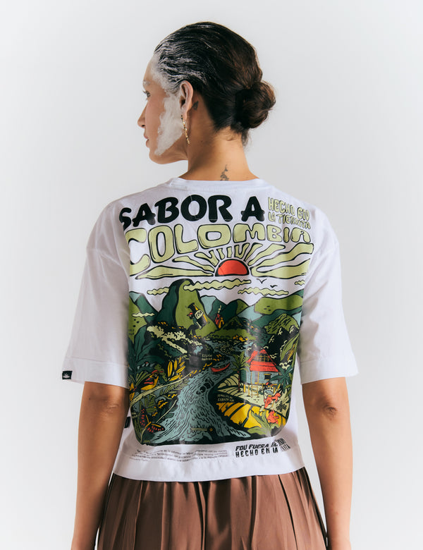 Women's Oversized T-Shirt "Taste of Colombia" White