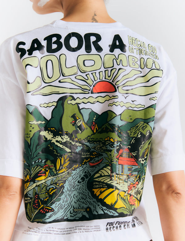 Women's Oversized T-Shirt "Taste of Colombia" White