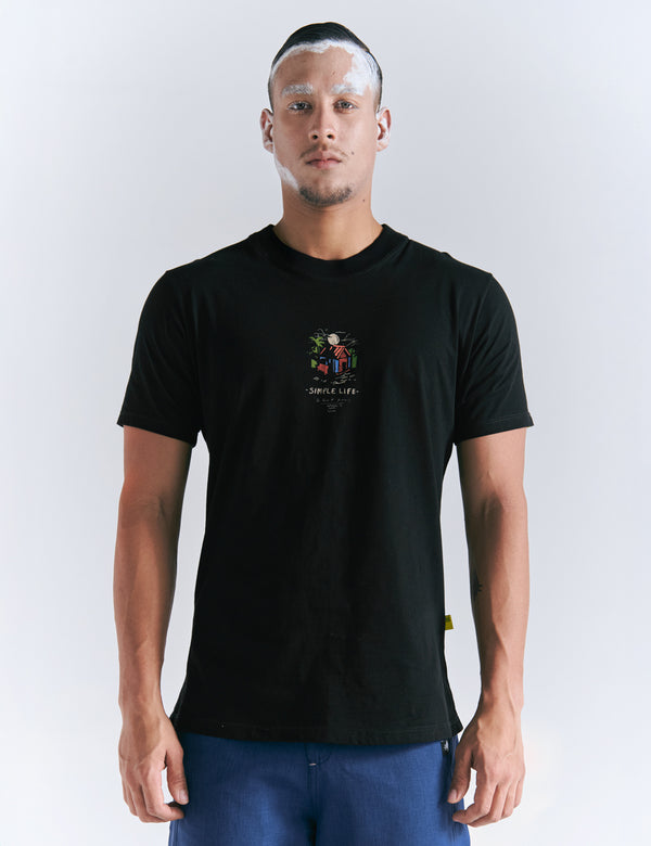 Mountain Life Regular fit black Unisex t-shirt