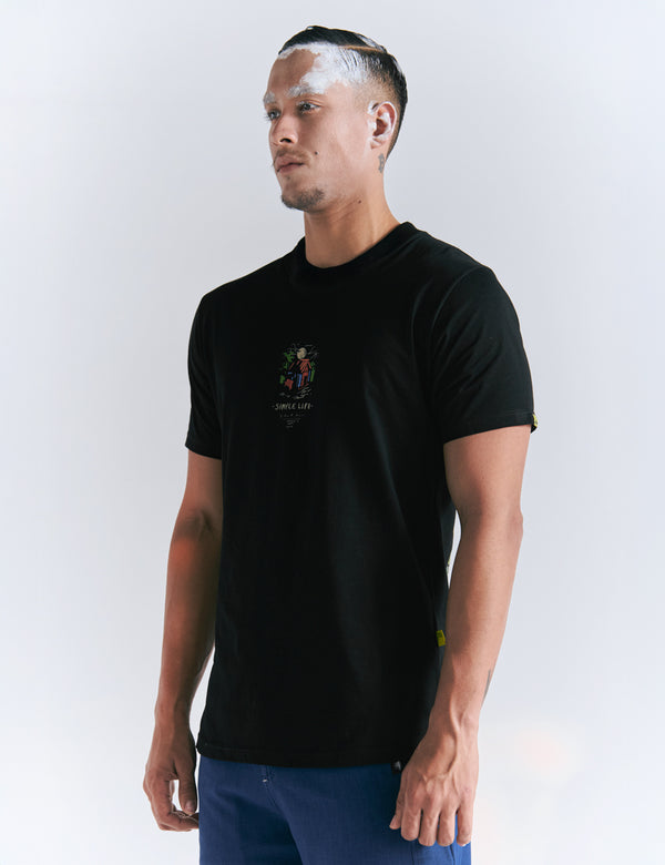 Mountain Life Regular fit black Unisex t-shirt