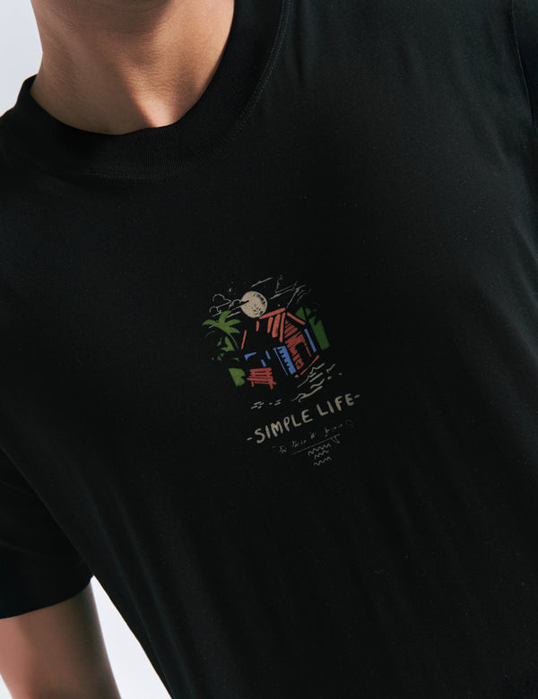 Mountain Life Regular fit black Unisex t-shirt