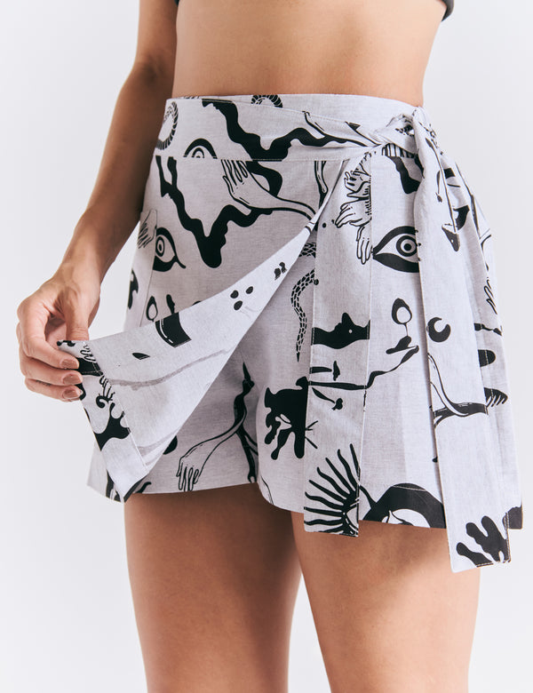 Women's Light Grey Jabe Short Skirt