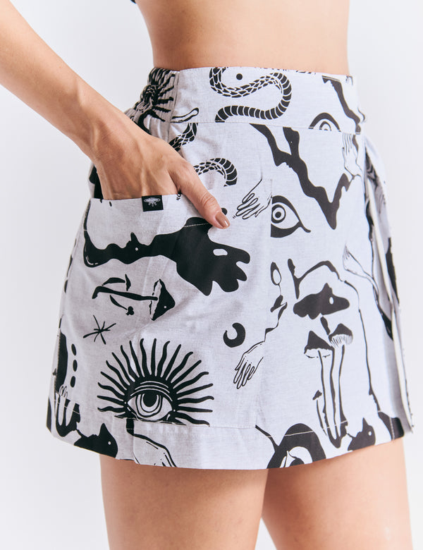 Women's Light Grey Jabe Short Skirt