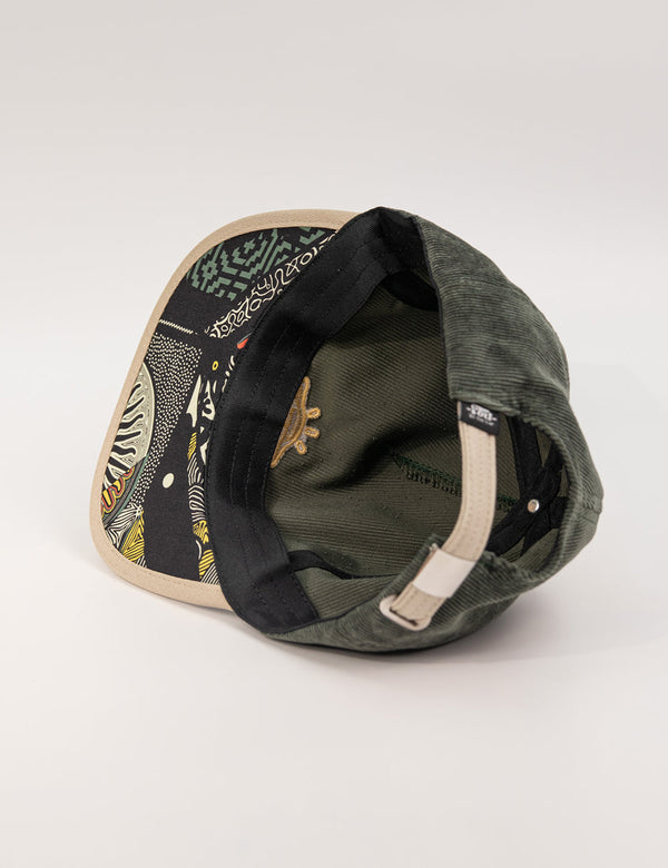 Astral Green + Beige Corduroy Unstructured Cap – FOU