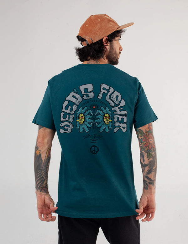 Men's Regular Fit T-Shirt Weed Flower Green