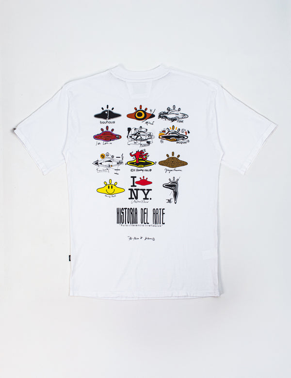 Men's Oversized White Art History T-Shirt