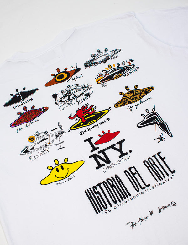 Men's Oversized White Art History T-Shirt