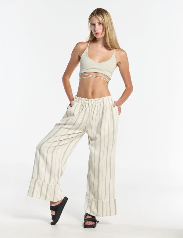 Palazzo Pants Raw Root + Green Women