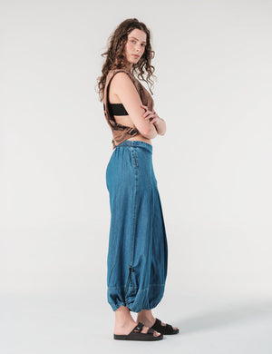 Despertar Blue Denim Loose Fit Pants Women's – FOU