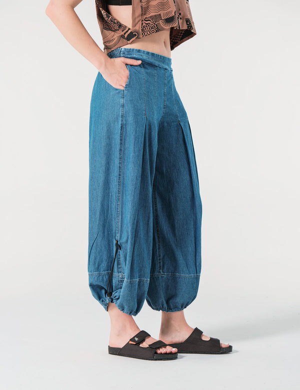Despertar Blue Denim Loose Fit Pants Women's – FOU