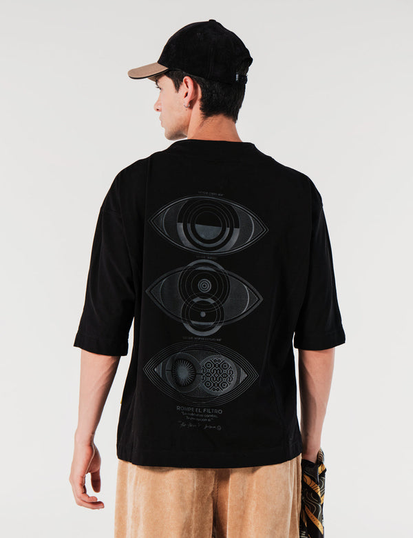 Brujula Black Oversized Cut T-Shirt Men's – FOU