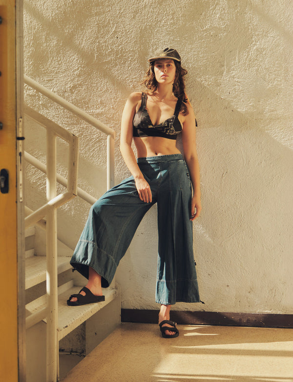 Despertar Blue Denim Loose Fit Pants Women's – FOU