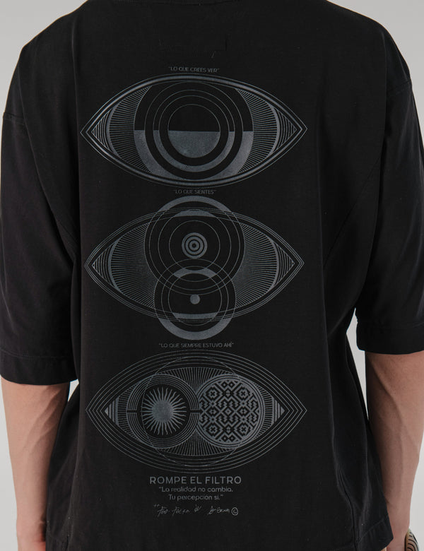 Brujula Black Oversized Cut T-Shirt Men's – FOU