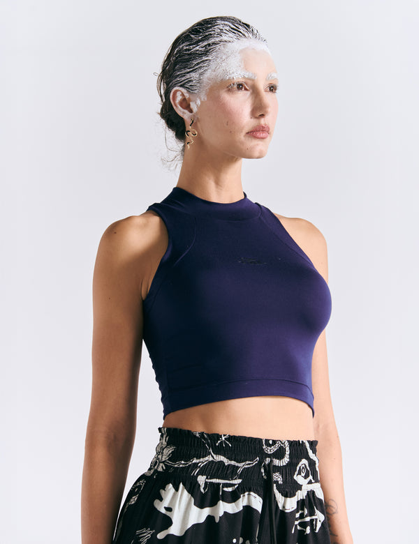Women's Royal Blue Raglan Crop Top