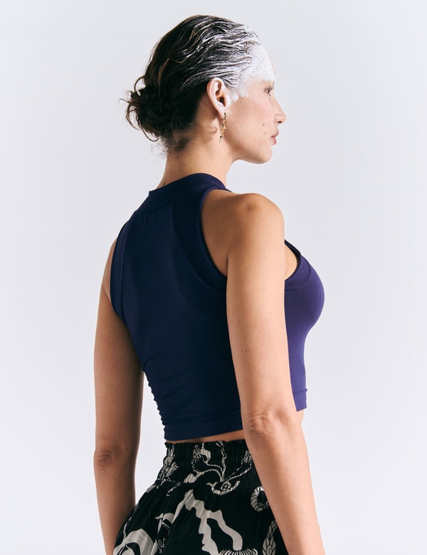 Women's Royal Blue Raglan Crop Top