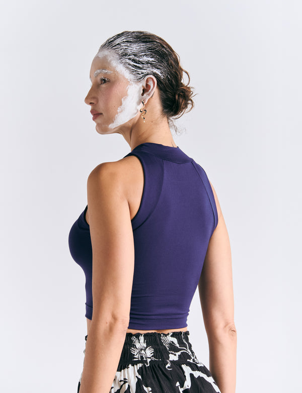 Women's Royal Blue Raglan Crop Top