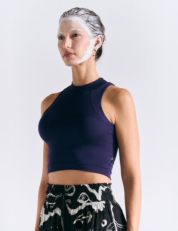 Women's Royal Blue Raglan Crop Top