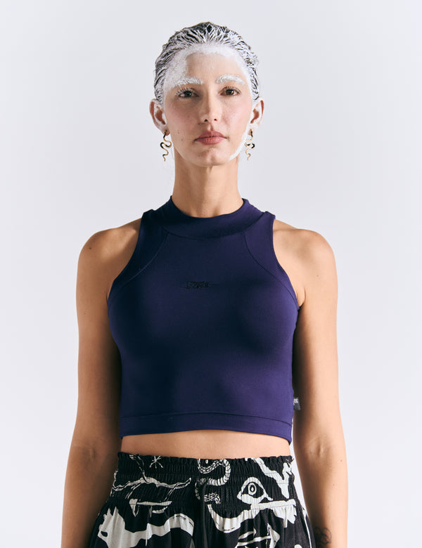 Women's Royal Blue Raglan Crop Top