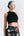 Women's Black Raglan Crop Top