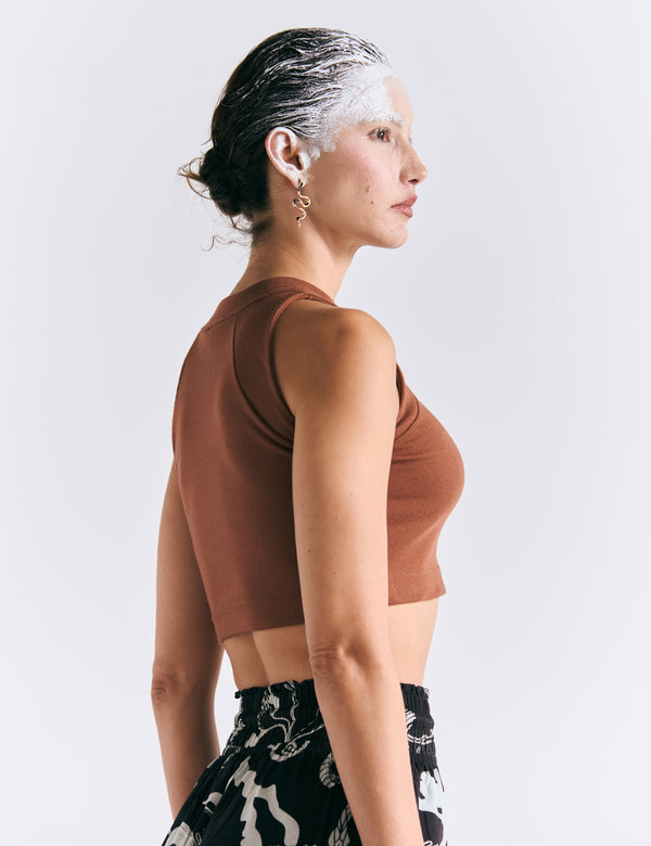 Women's Terracotta Raglan Crop Top