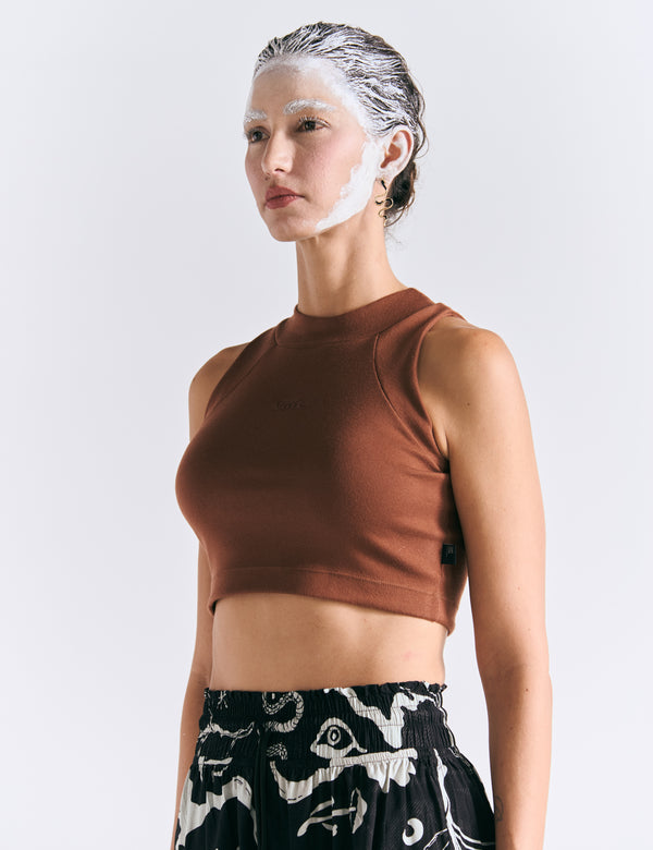 Women's Terracotta Raglan Crop Top