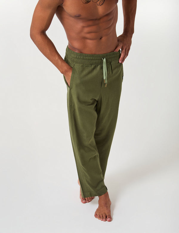 Men’s Bamboo Green Pine Chino Pants