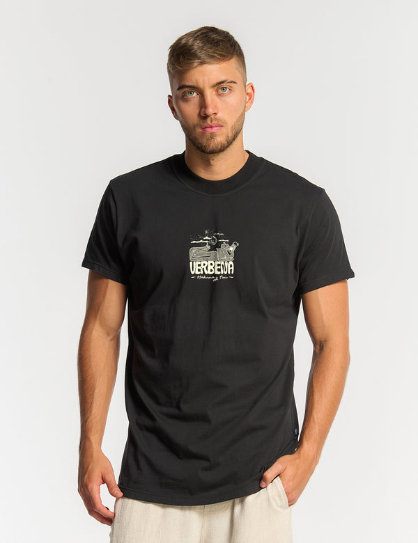 Men's Oversized Verbena Black T-Shirt